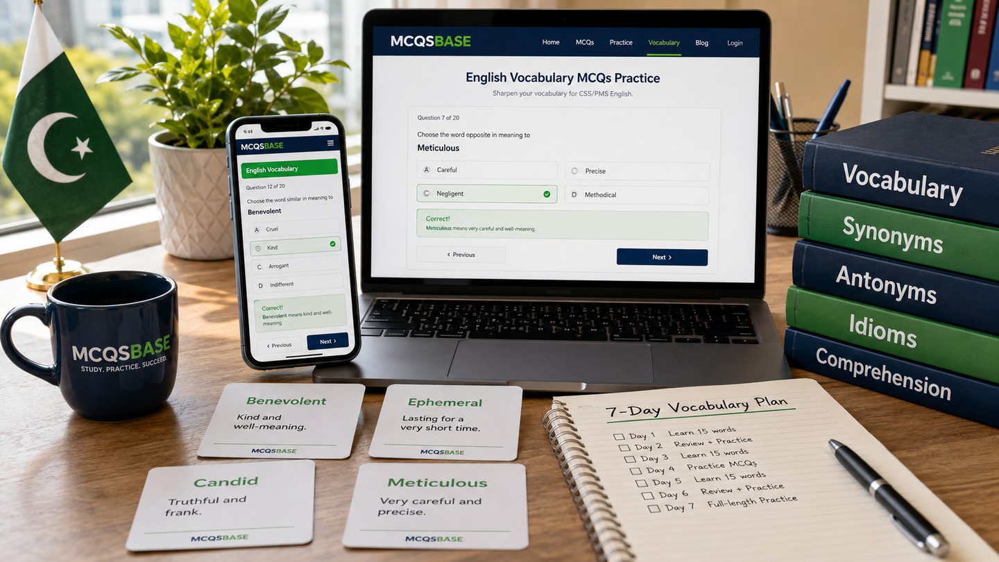 English vocabulary MCQs practice set