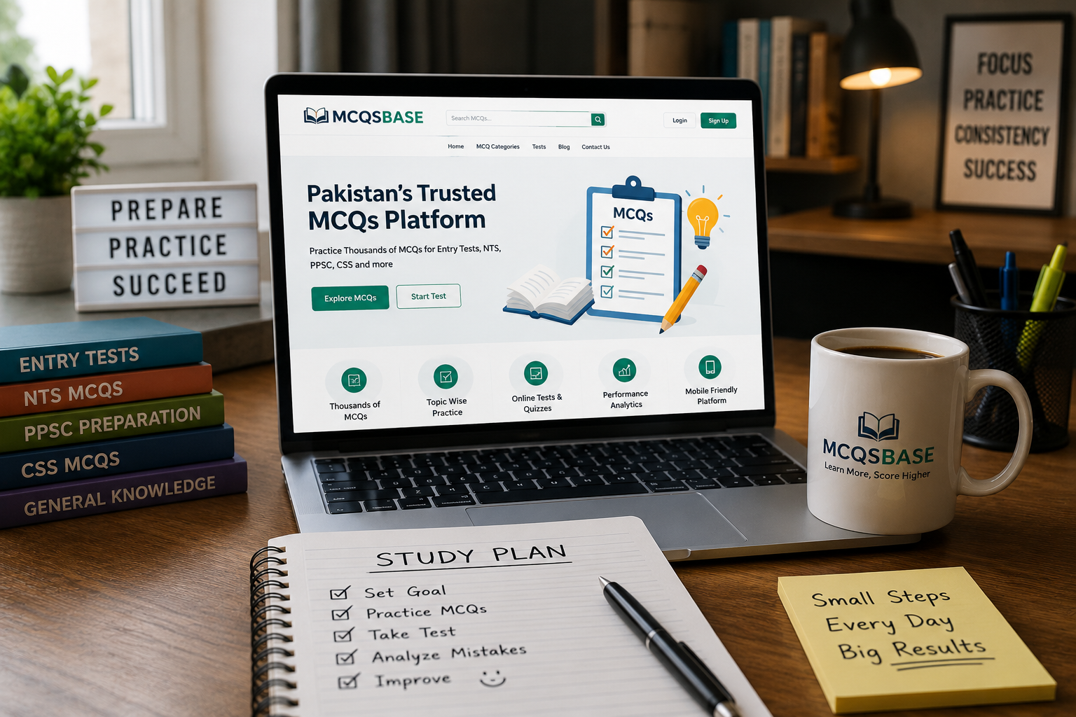 MCQ test preparation illustration